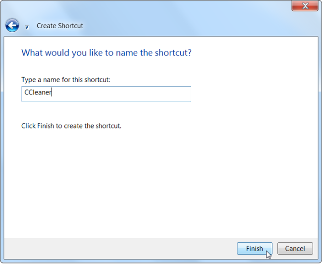 Create shortcut name shortcut