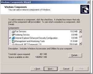 How to Enable and Disable IE Ehanced Security on Server 2003_2